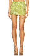 Lime Sequin Glitter Mini Skirt