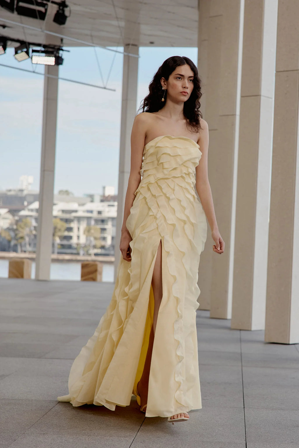 Butter Élan Ruffle Gown