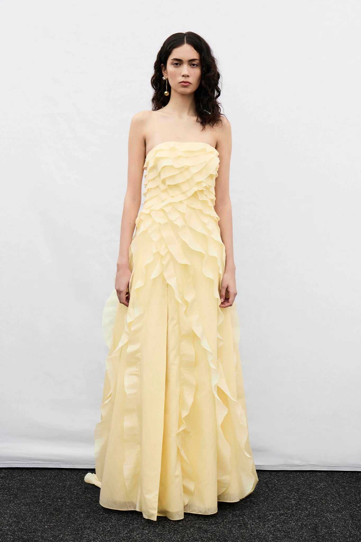 Butter Élan Ruffle Gown