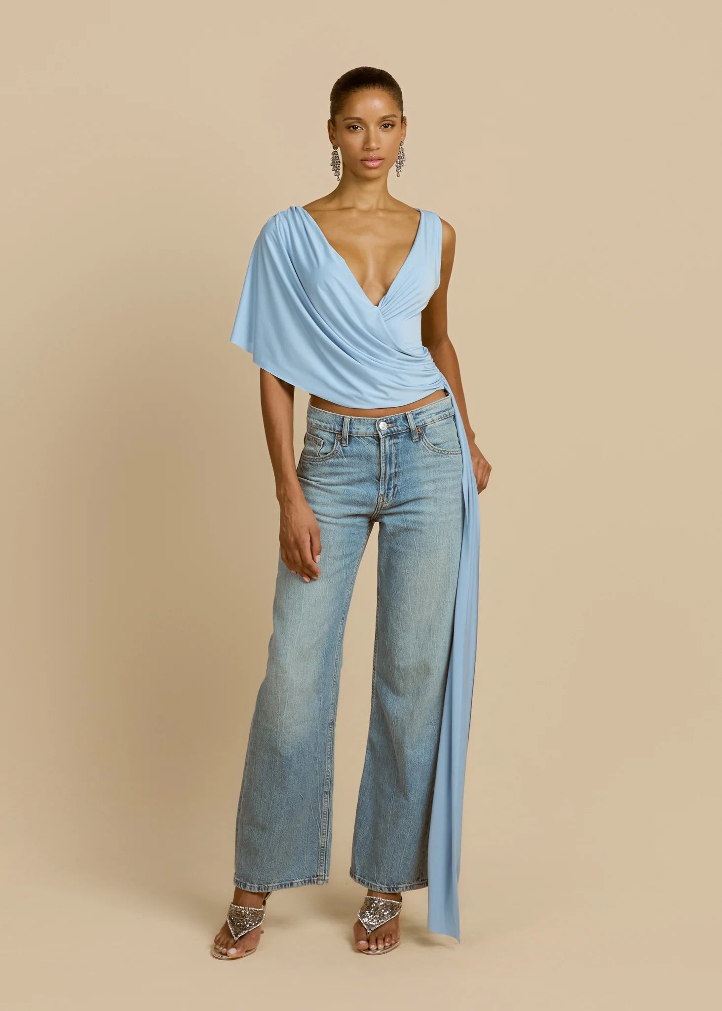 Sky Drift Asym Wrap Top