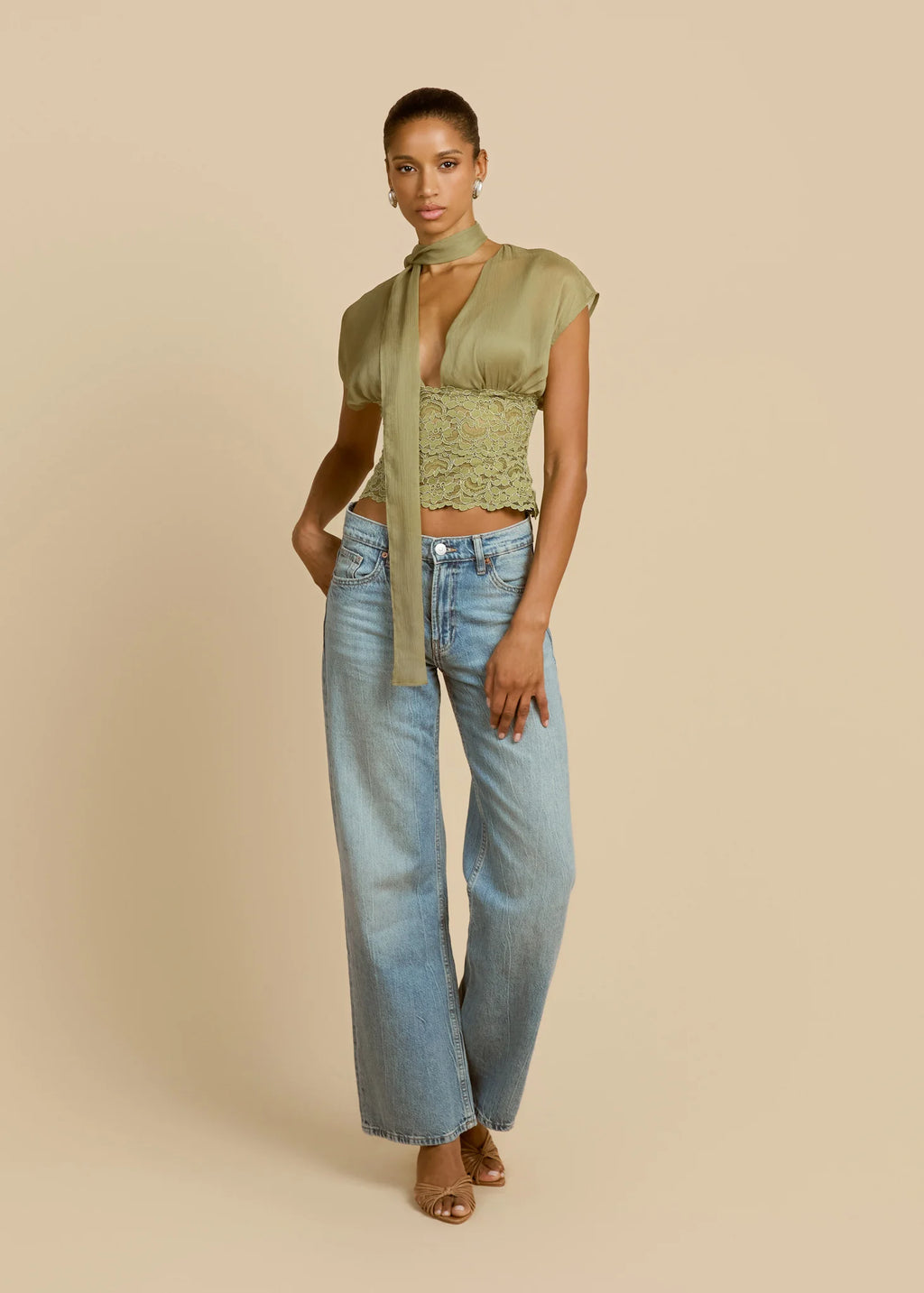 Olive Whisper Crop Top