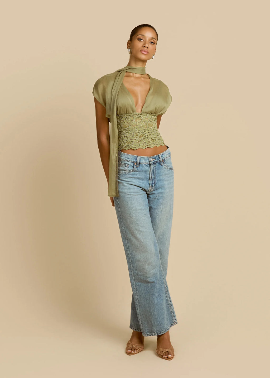 Olive Whisper Crop Top