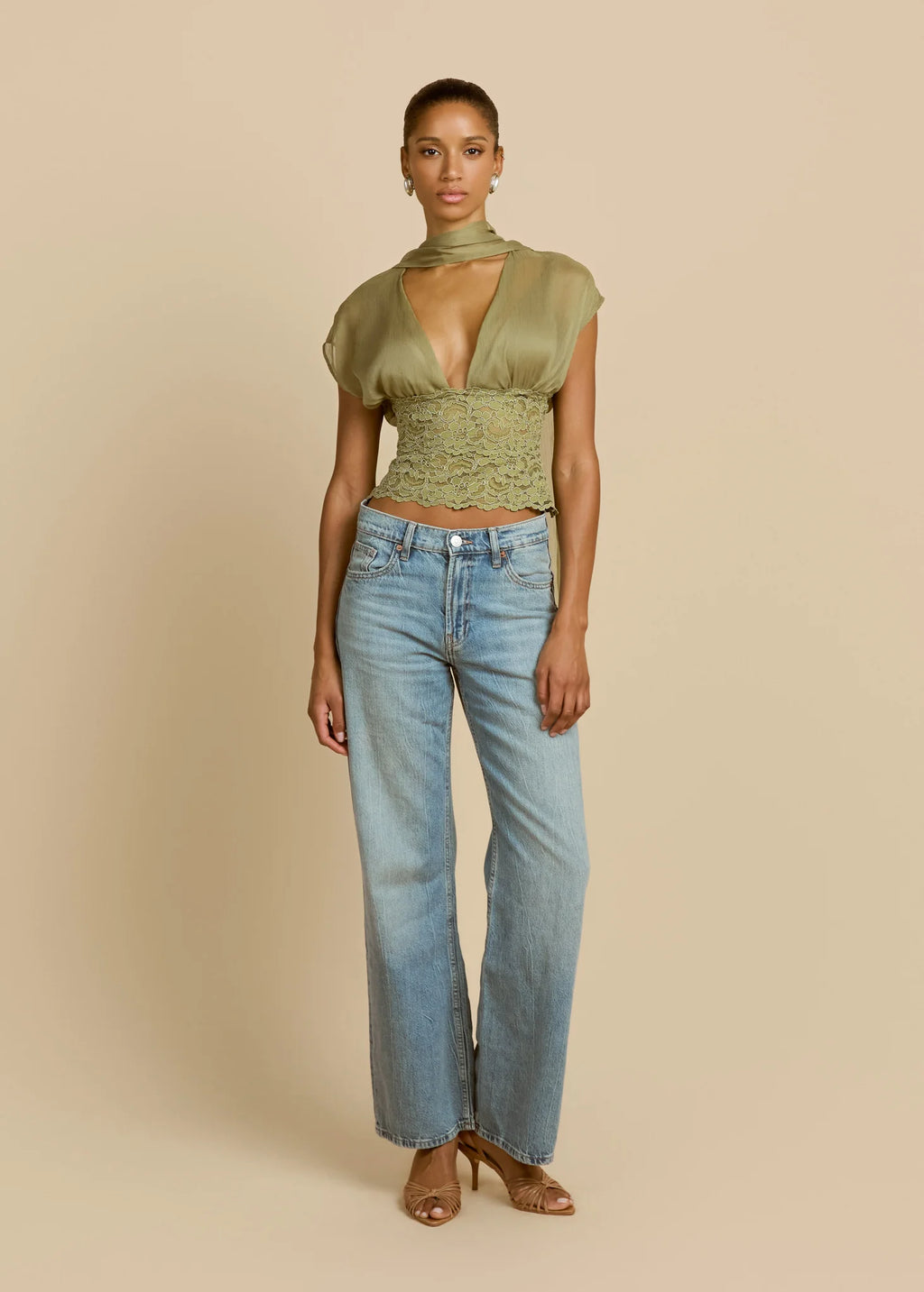 Olive Whisper Crop Top