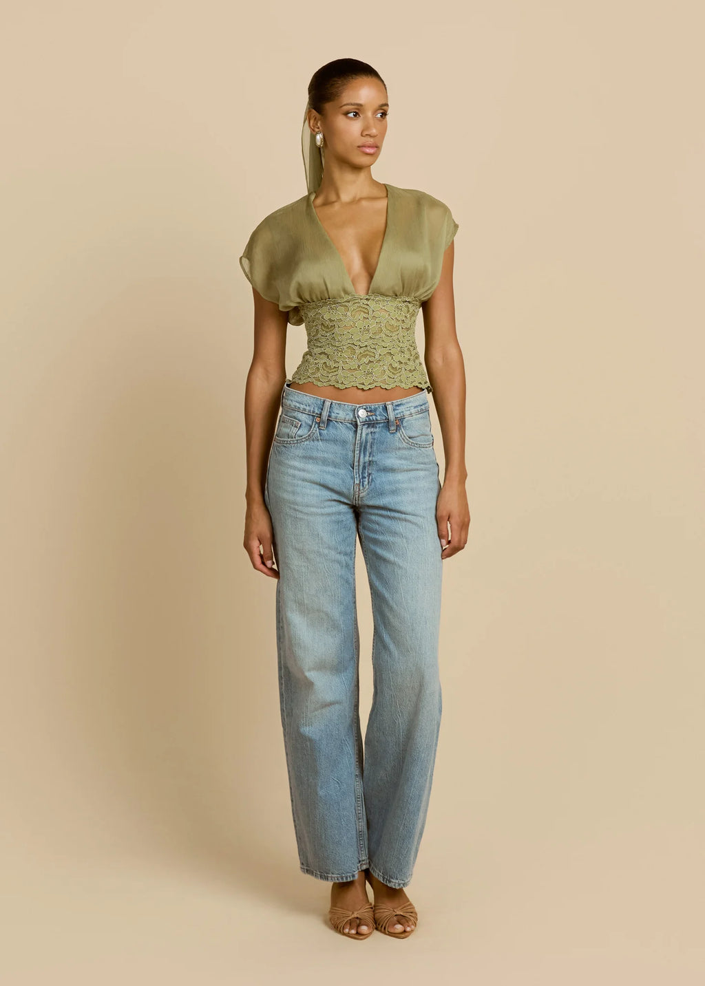 Olive Whisper Crop Top