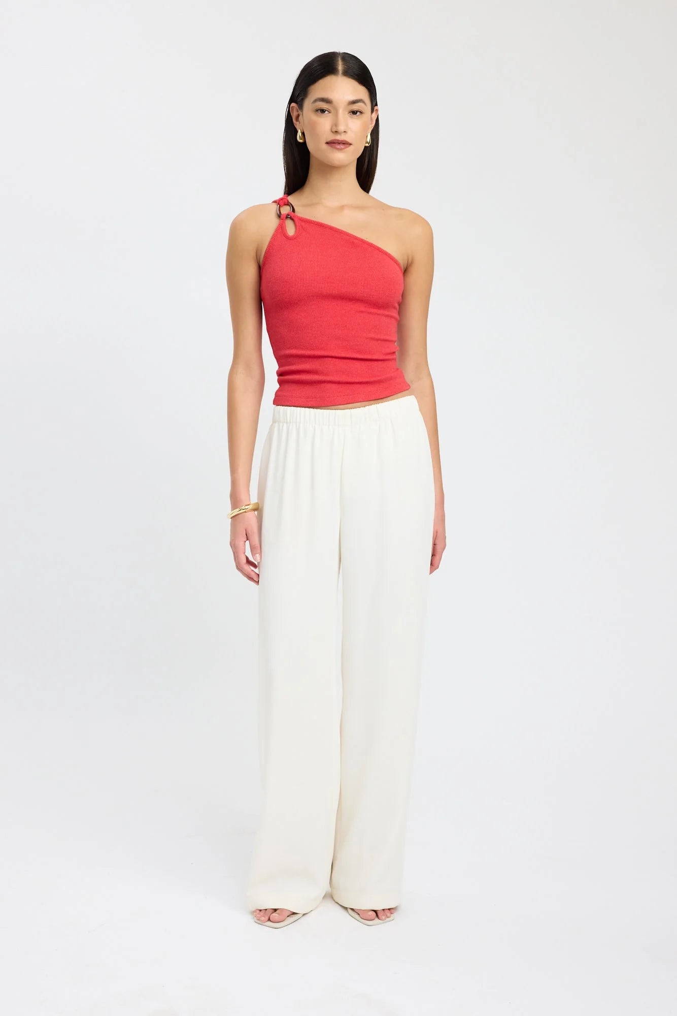 Scarlet Halo One-Shoulder Top
