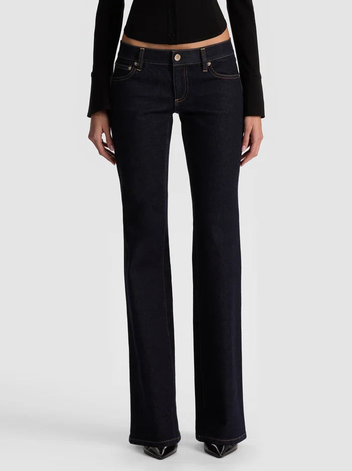 Dark Blue Low-Rise Bootcut Jeans