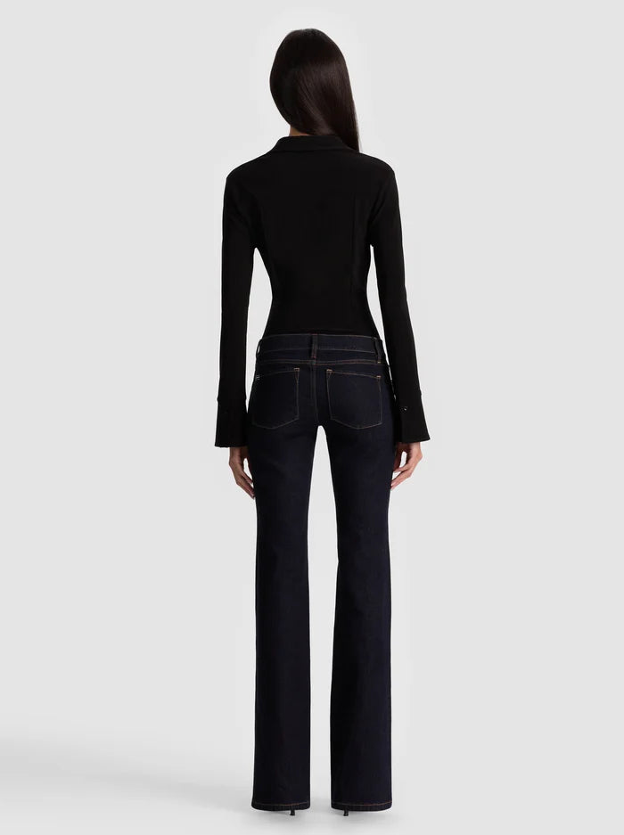 Dark Blue Low-Rise Bootcut Jeans