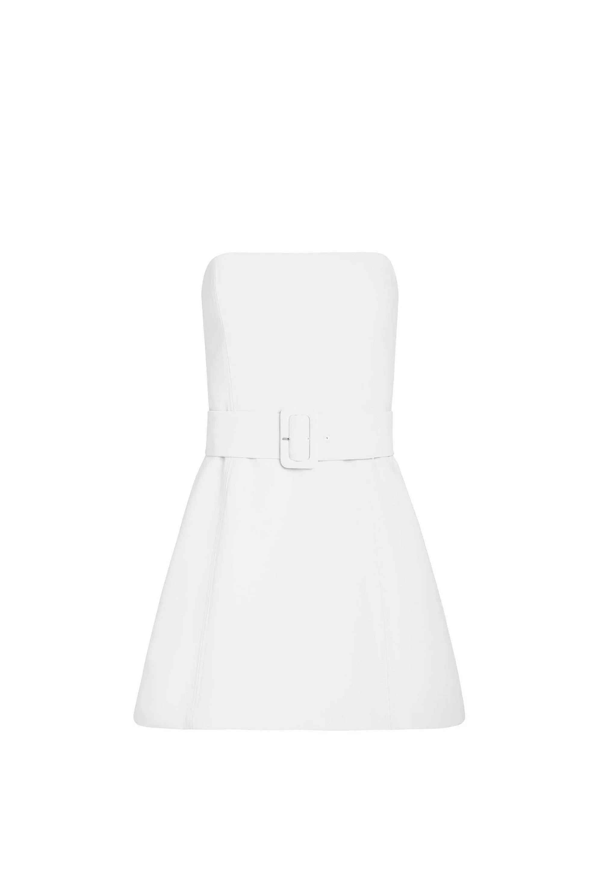 Belted Ivory Mini Dress