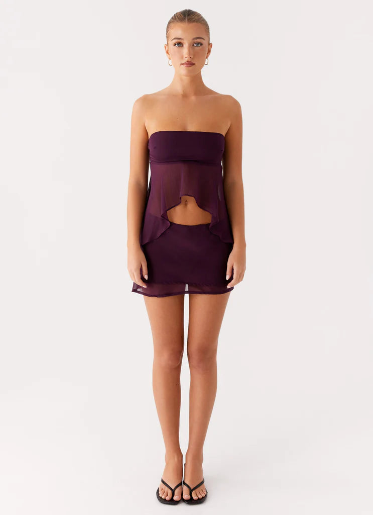 Amethyst Breeze Layered Chiffon Mini Skirt