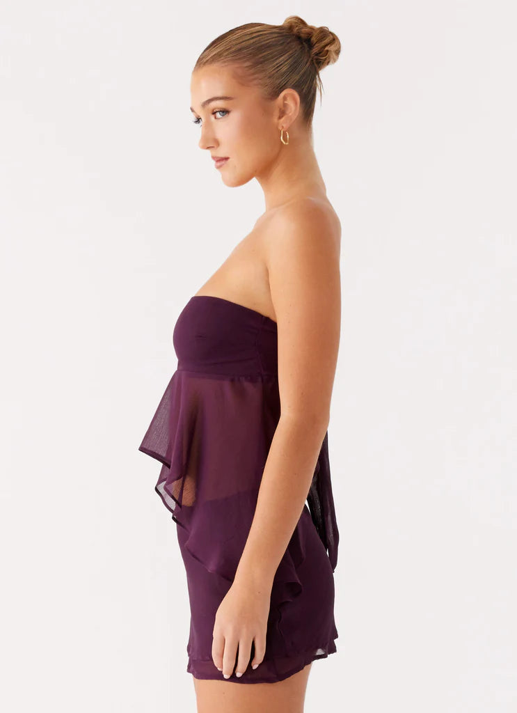Amethyst Breeze Layered Chiffon Mini Skirt