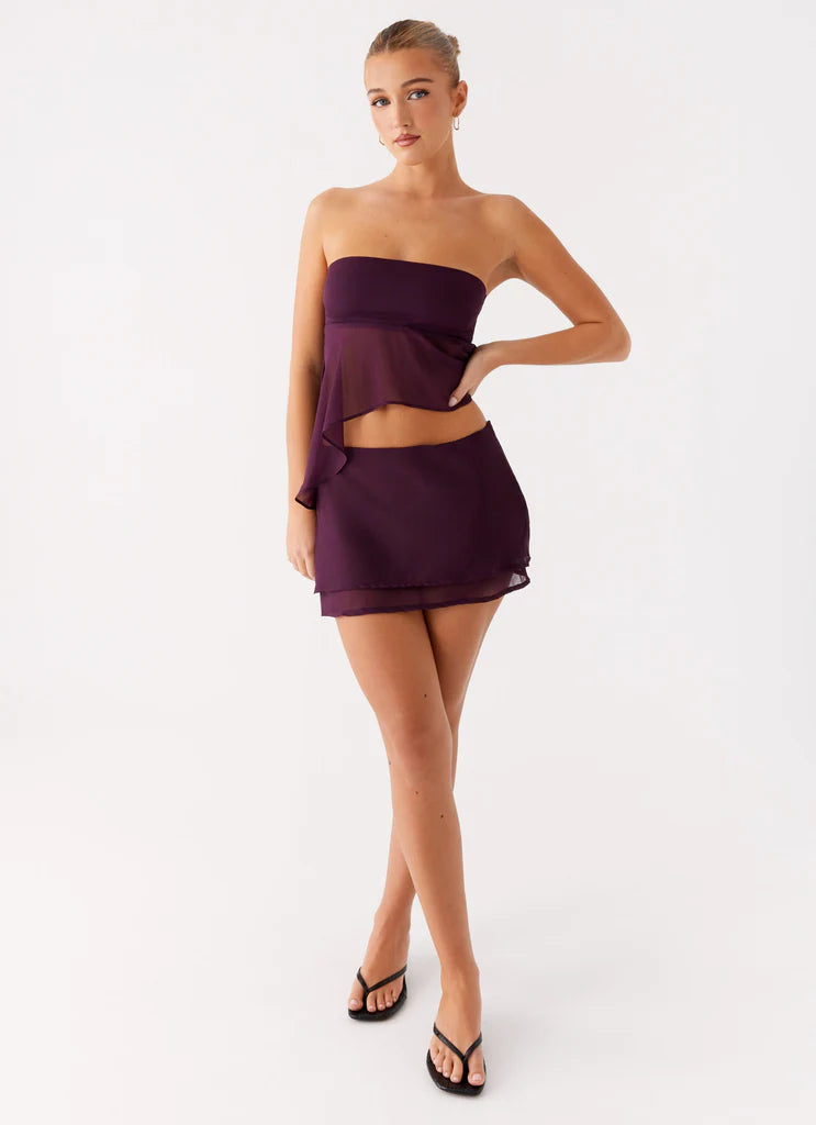 Amethyst Breeze Tie-Back Chiffon Top