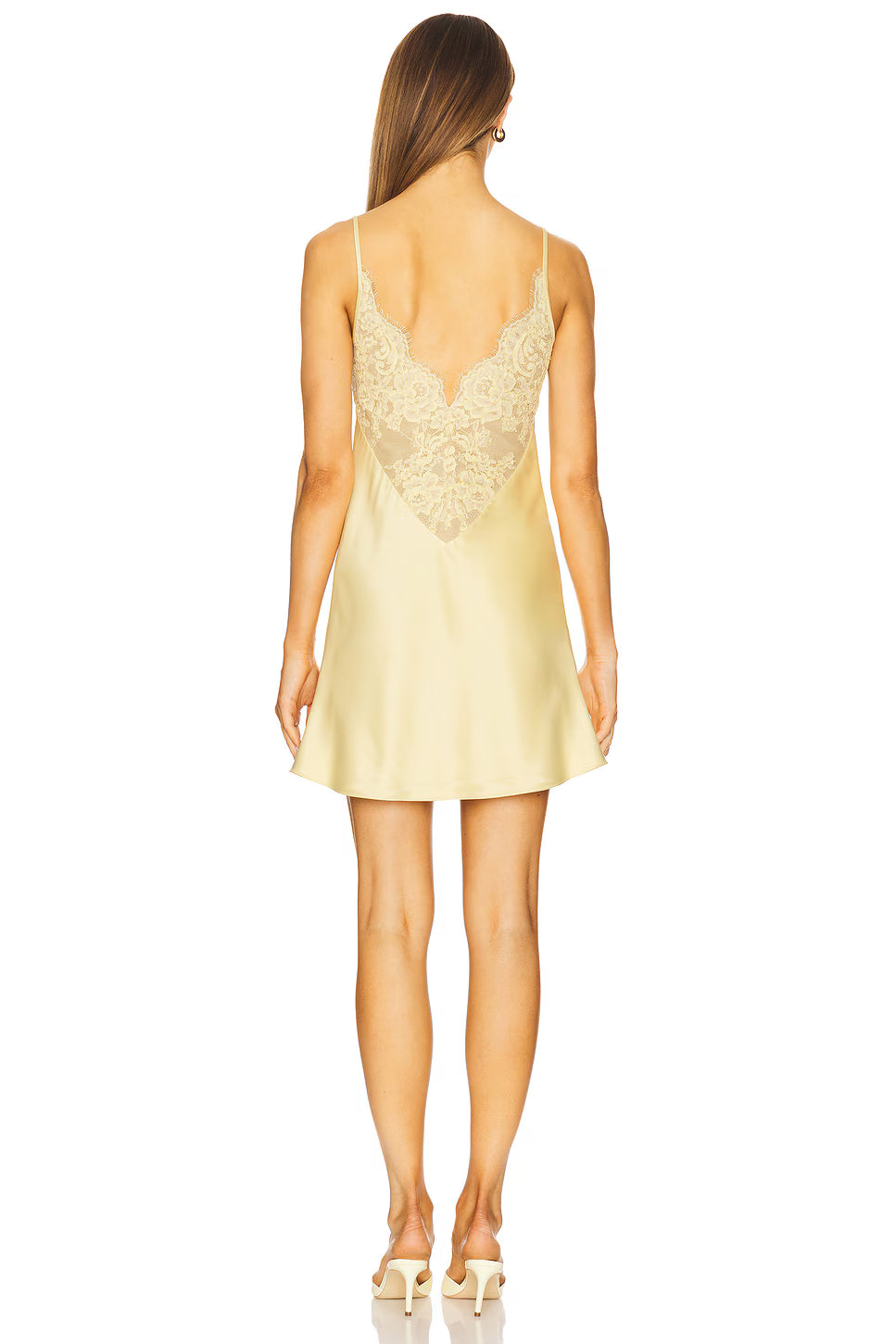 Cream Lace Satin Slip Mini Dress