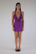 Violet Allure Halter Mini Dress