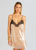 Cream Sequin Lace Party Dress