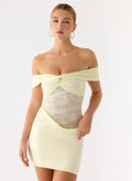 Élise Lace Corset Mini Dress - Yellow