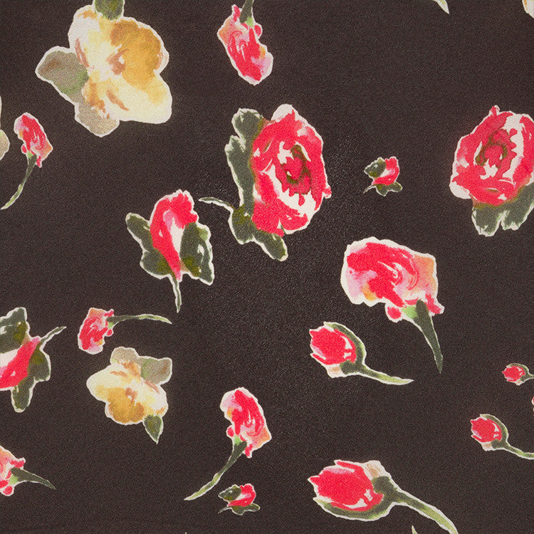 Midnight Bloom Satin Midi Dress