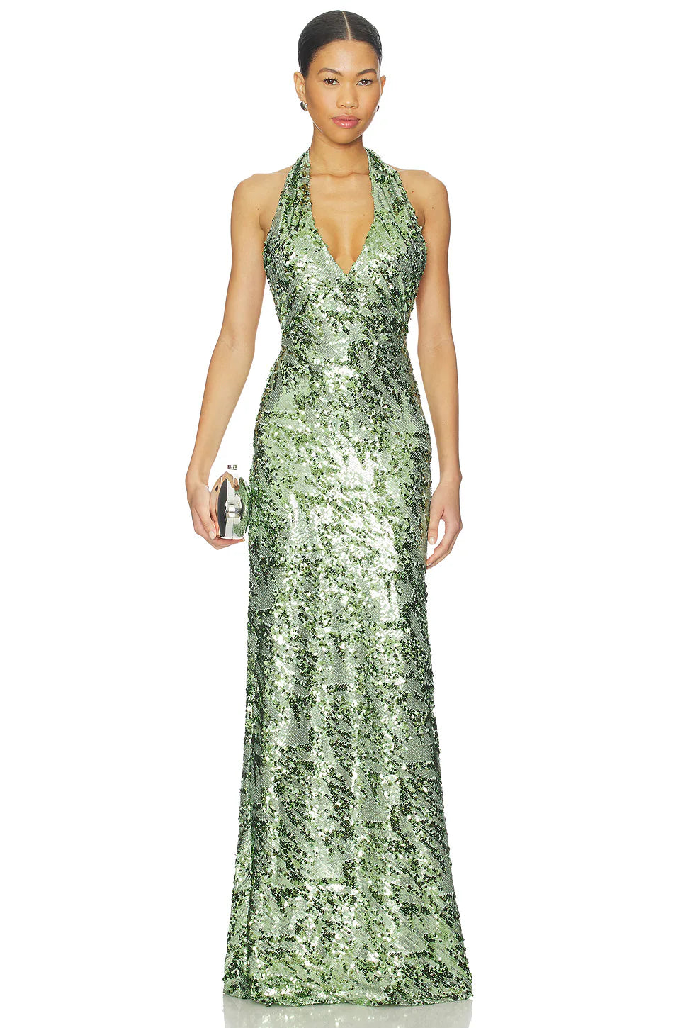 Emerald Halter Glow Maxi Dress