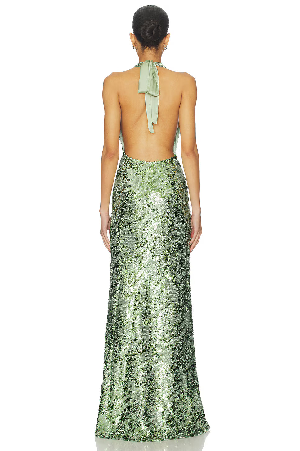 Emerald Halter Glow Maxi Dress