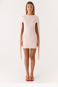 Piroska Pink Sleeveless Pearl Trim Mini Dress