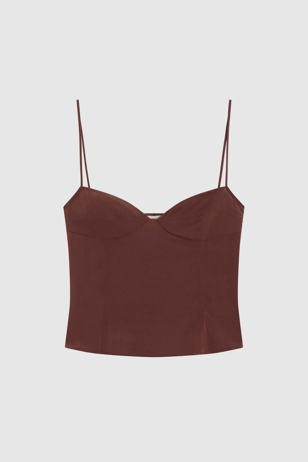 Brown Sheer Cami Crop Top