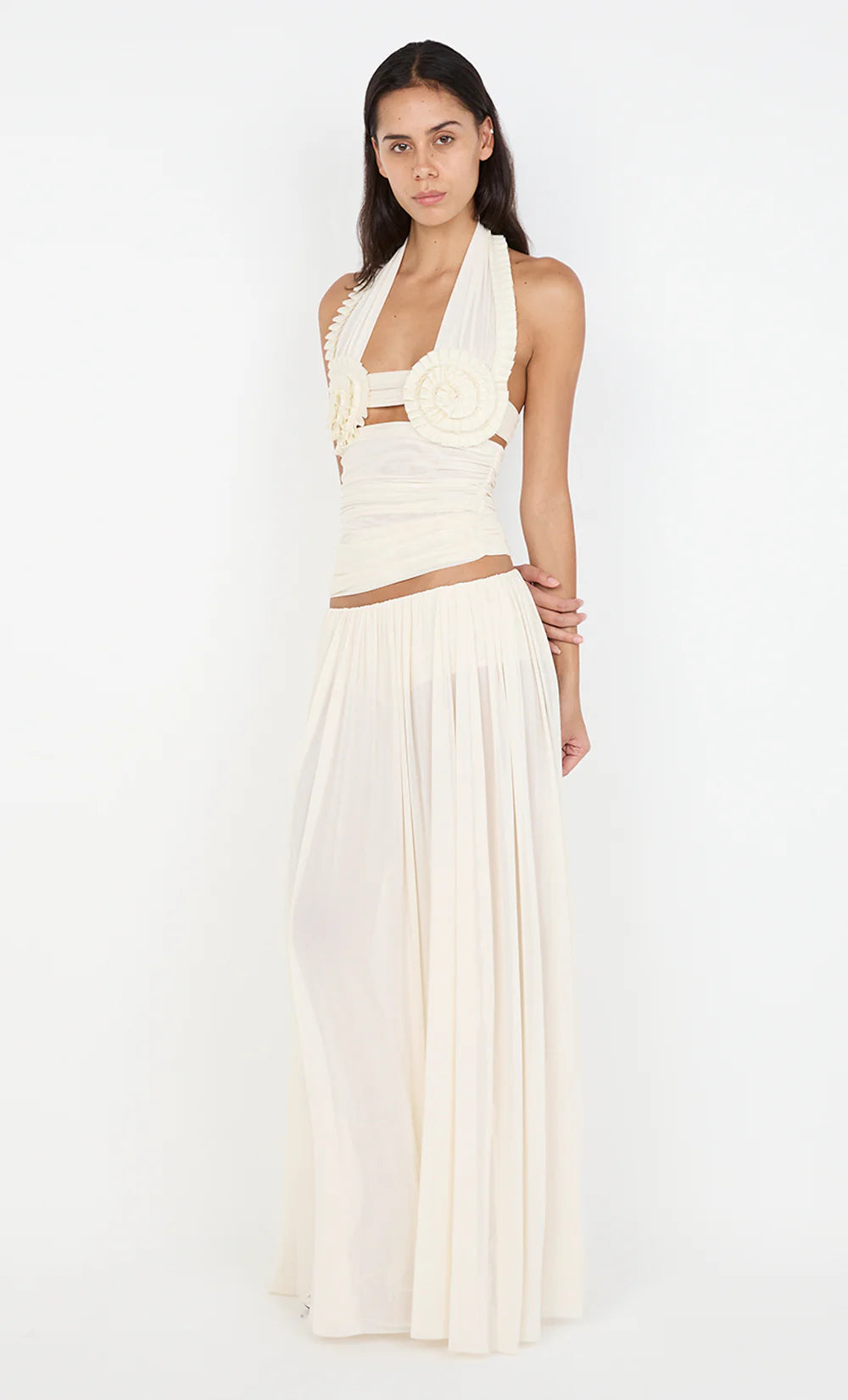 Ivory Bloom Halter Top