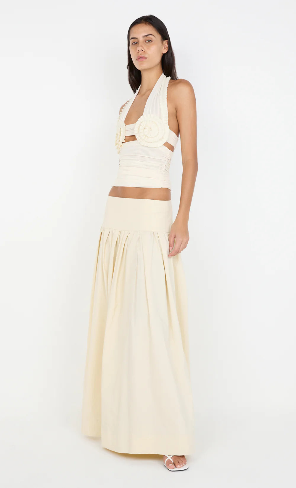 Ivory Bloom Halter Top
