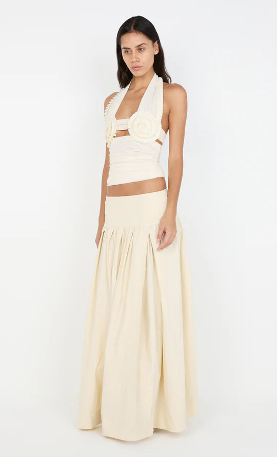 Ivory Bloom Halter Top