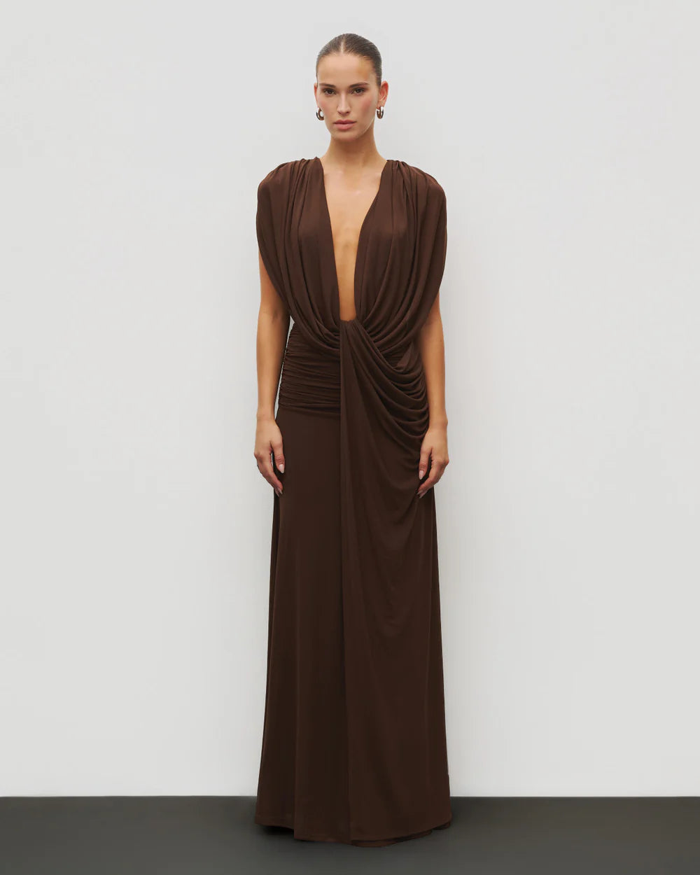 The Plunge Drape Gown