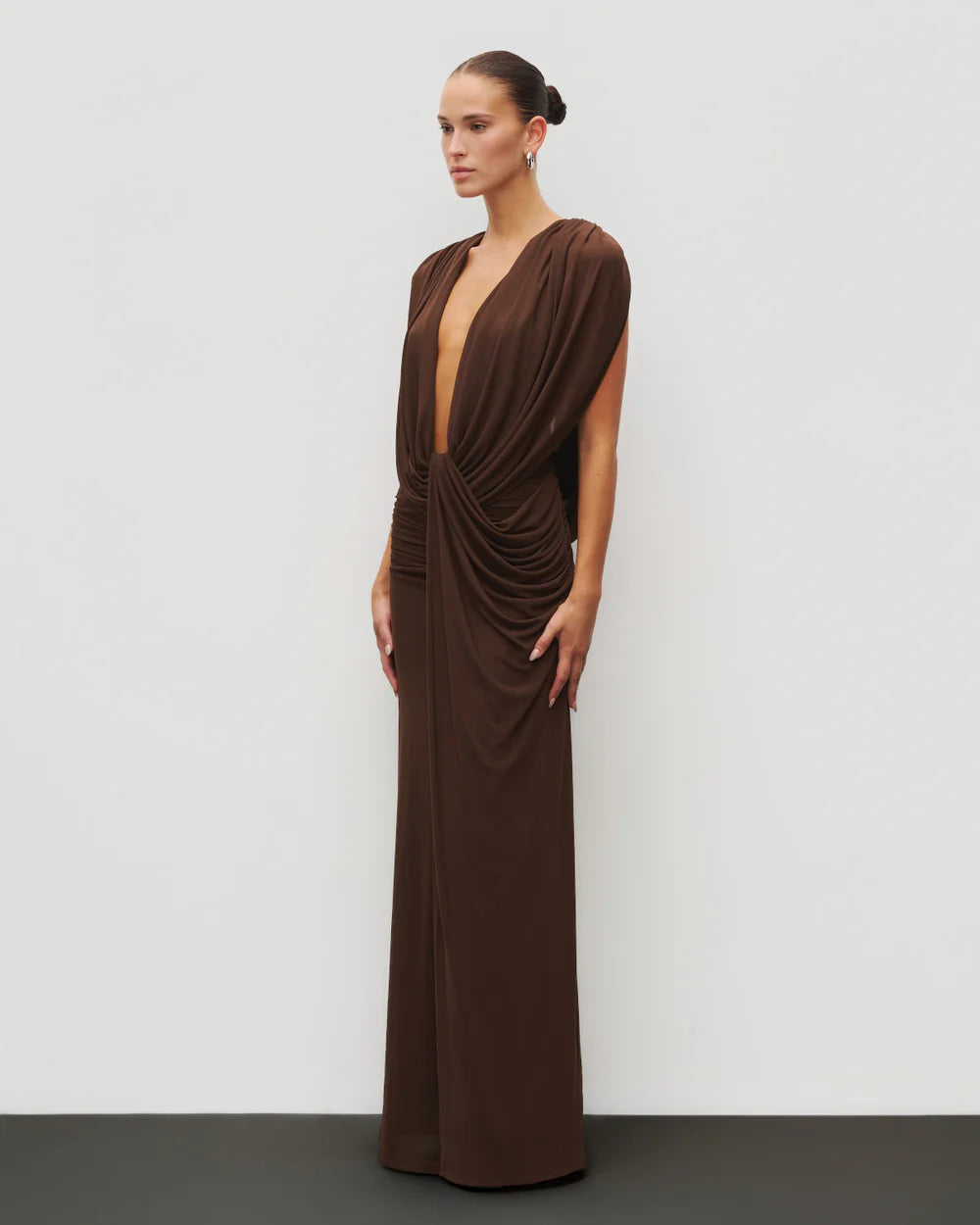 The Plunge Drape Gown