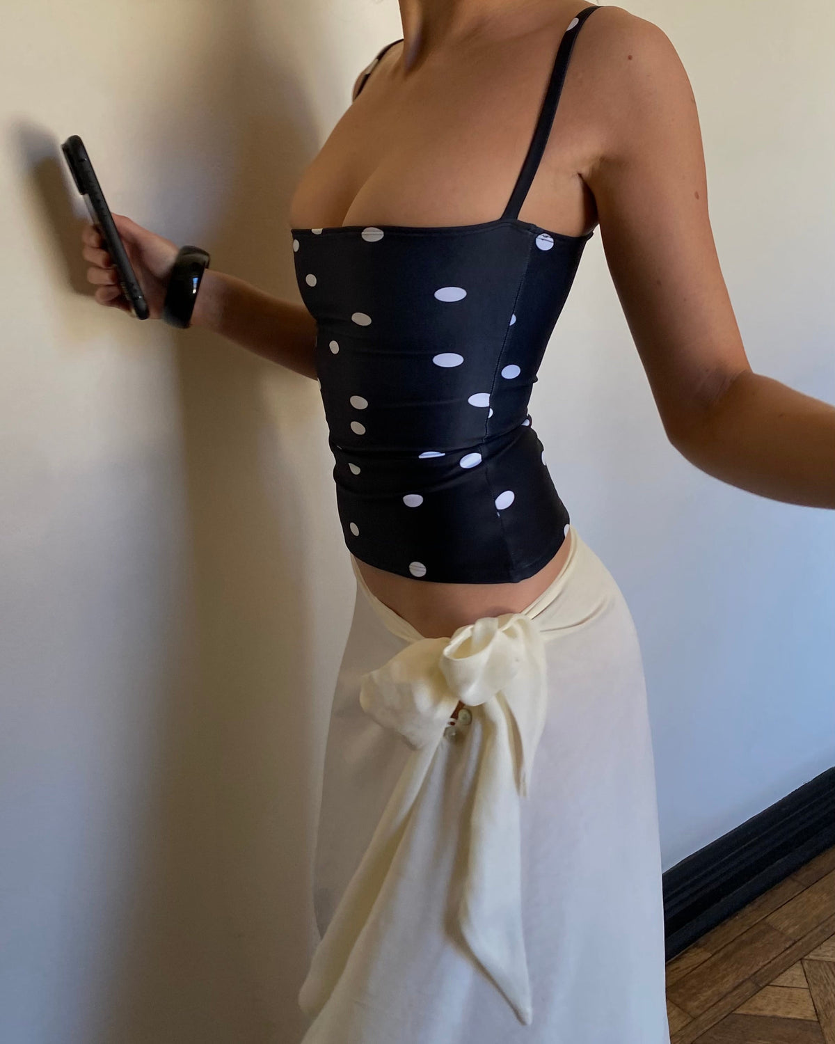 Noir Dot Cinch Cami