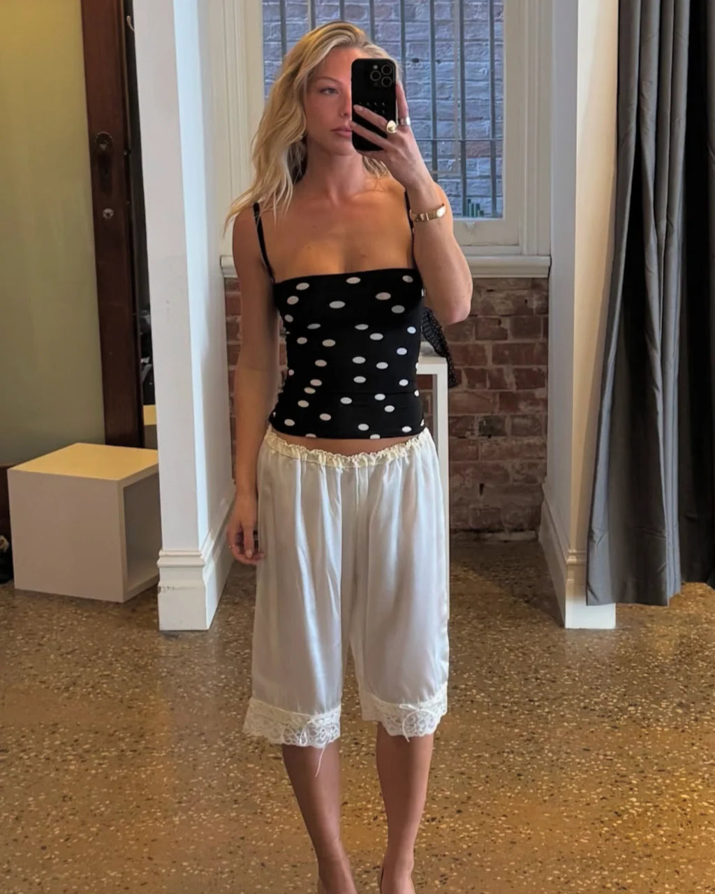Noir Dot Cinch Cami