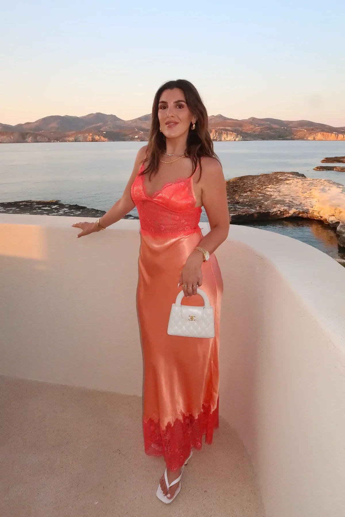 Sunset Élan Lace Satin Gown