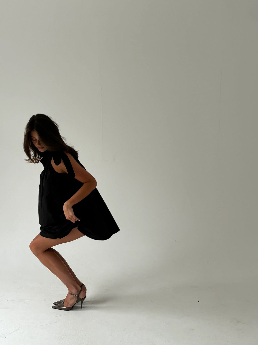Midnight Puff Kiss Mini Dress