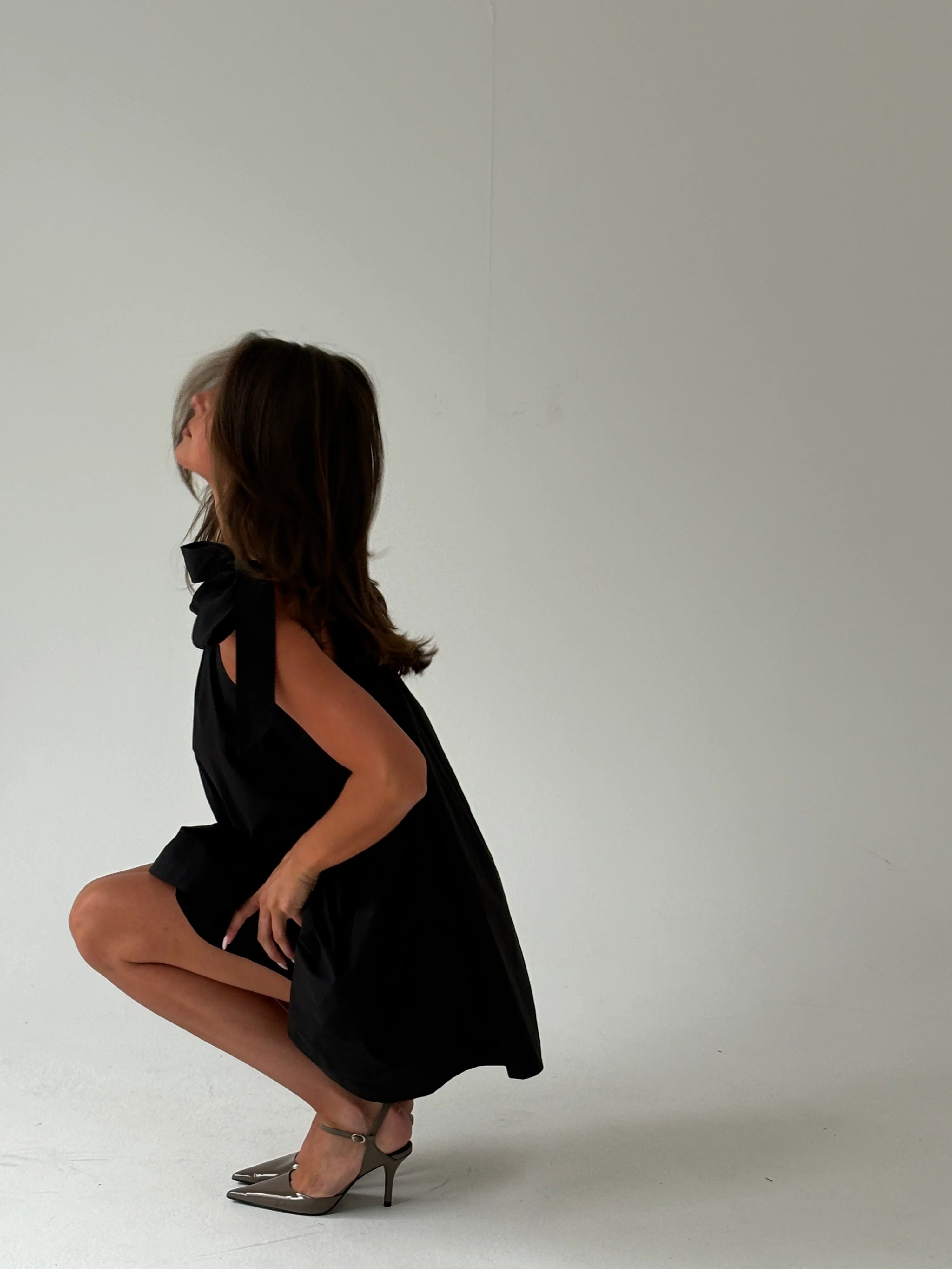 Midnight Puff Kiss Mini Dress