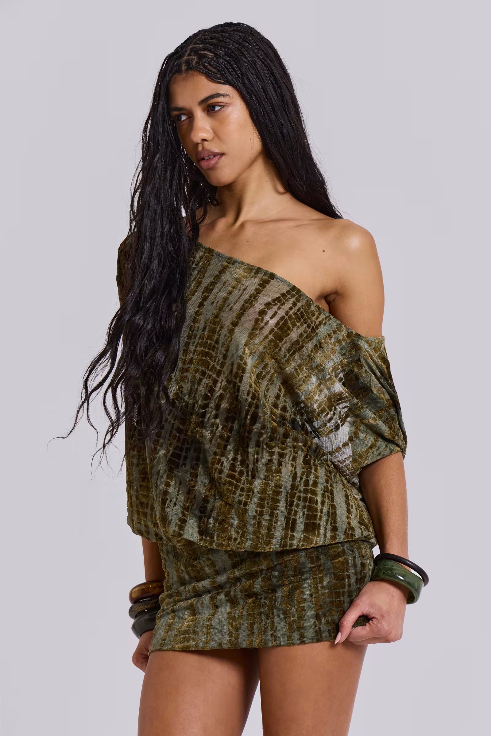 Flocked Allure Mini Dress