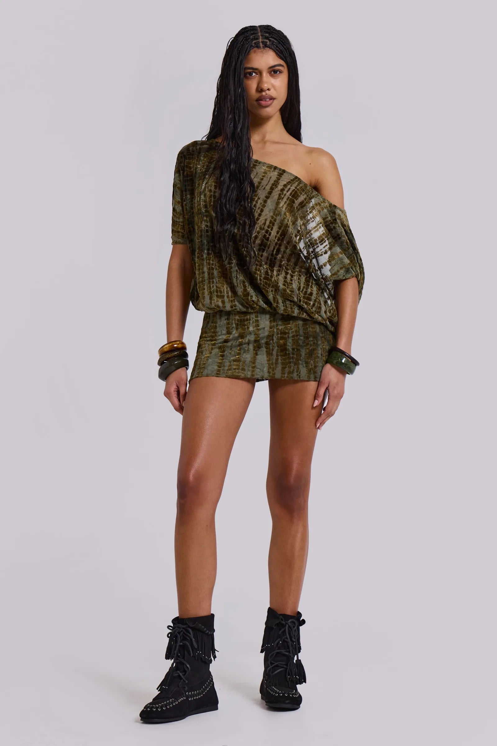 Flocked Allure Mini Dress