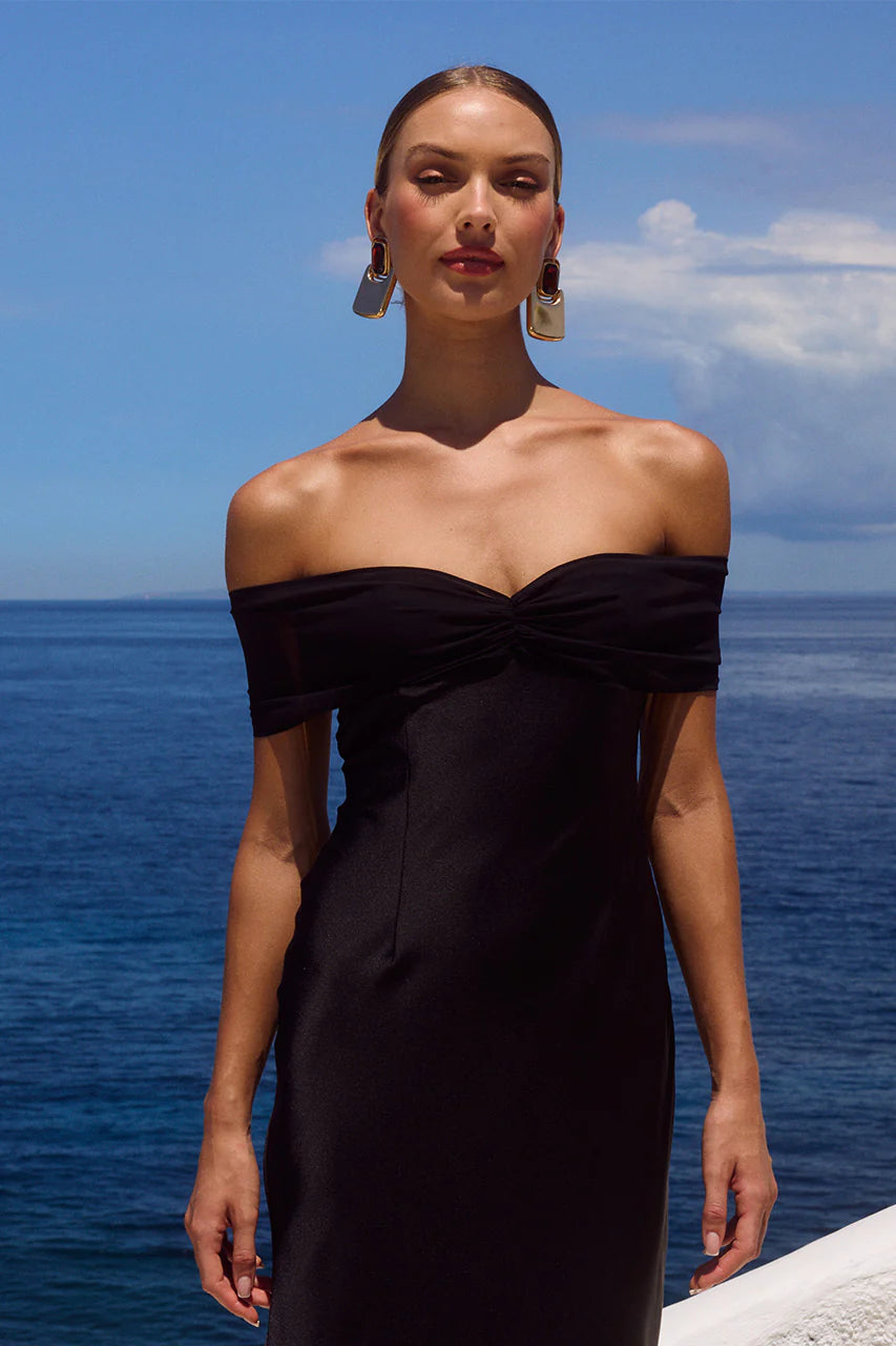 Noir Élan Satin Gown