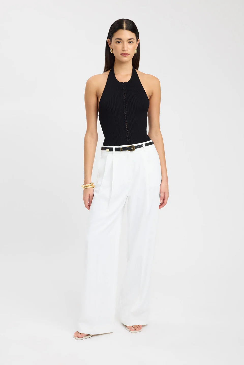 Ivory Flow High-Waist Wide Pants