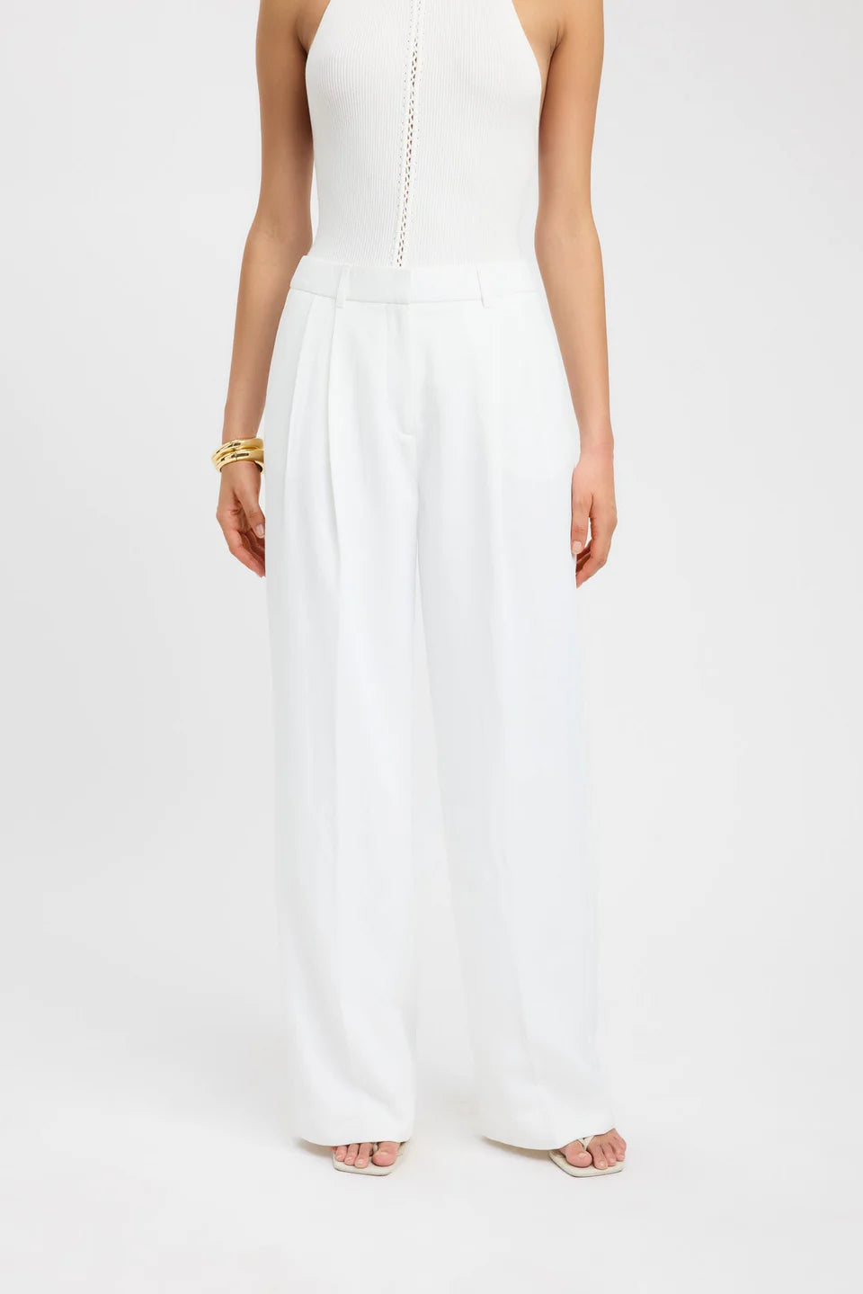 Ivory Flow High-Waist Wide Pants