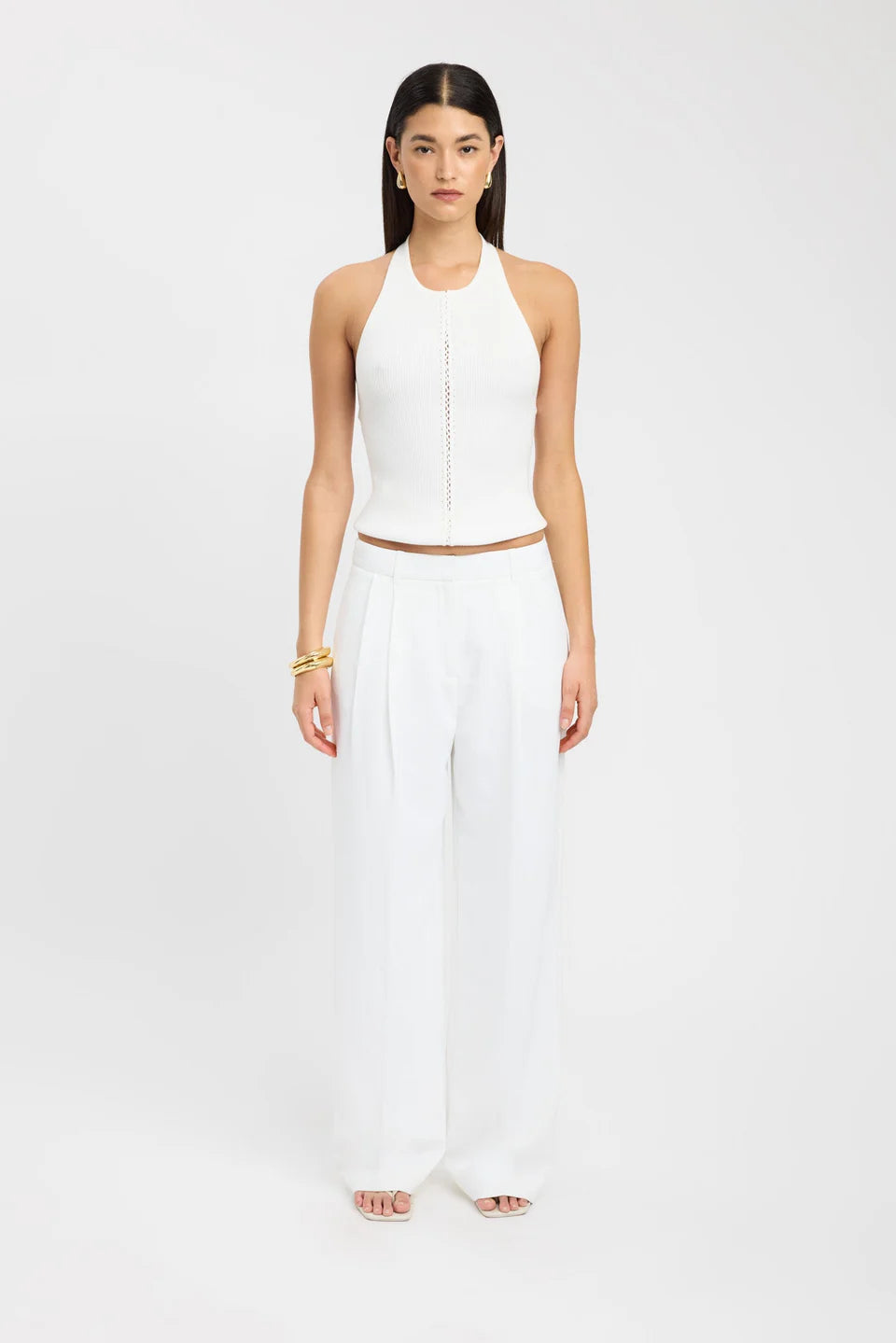 Ivory Flow High-Waist Wide Pants