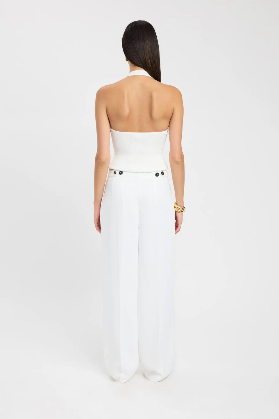 Ivory Flow High-Waist Wide Pants