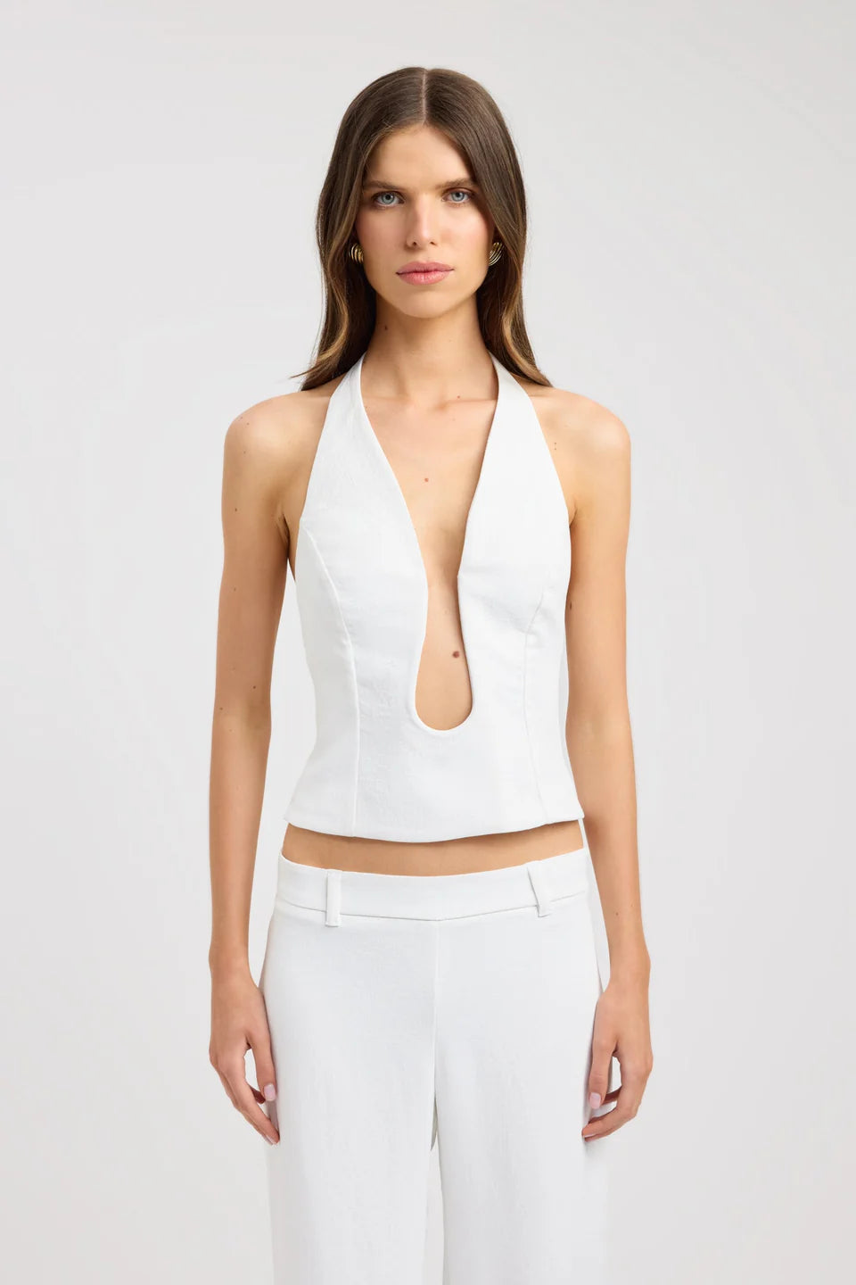 Ivory Contour Halter Top