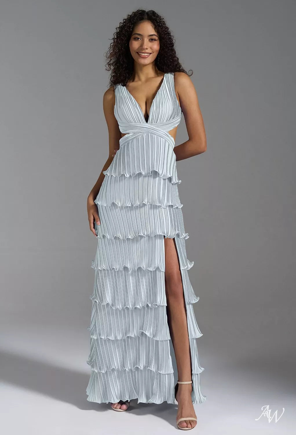 Sky Whisper Backless Tiered Maxi Dress