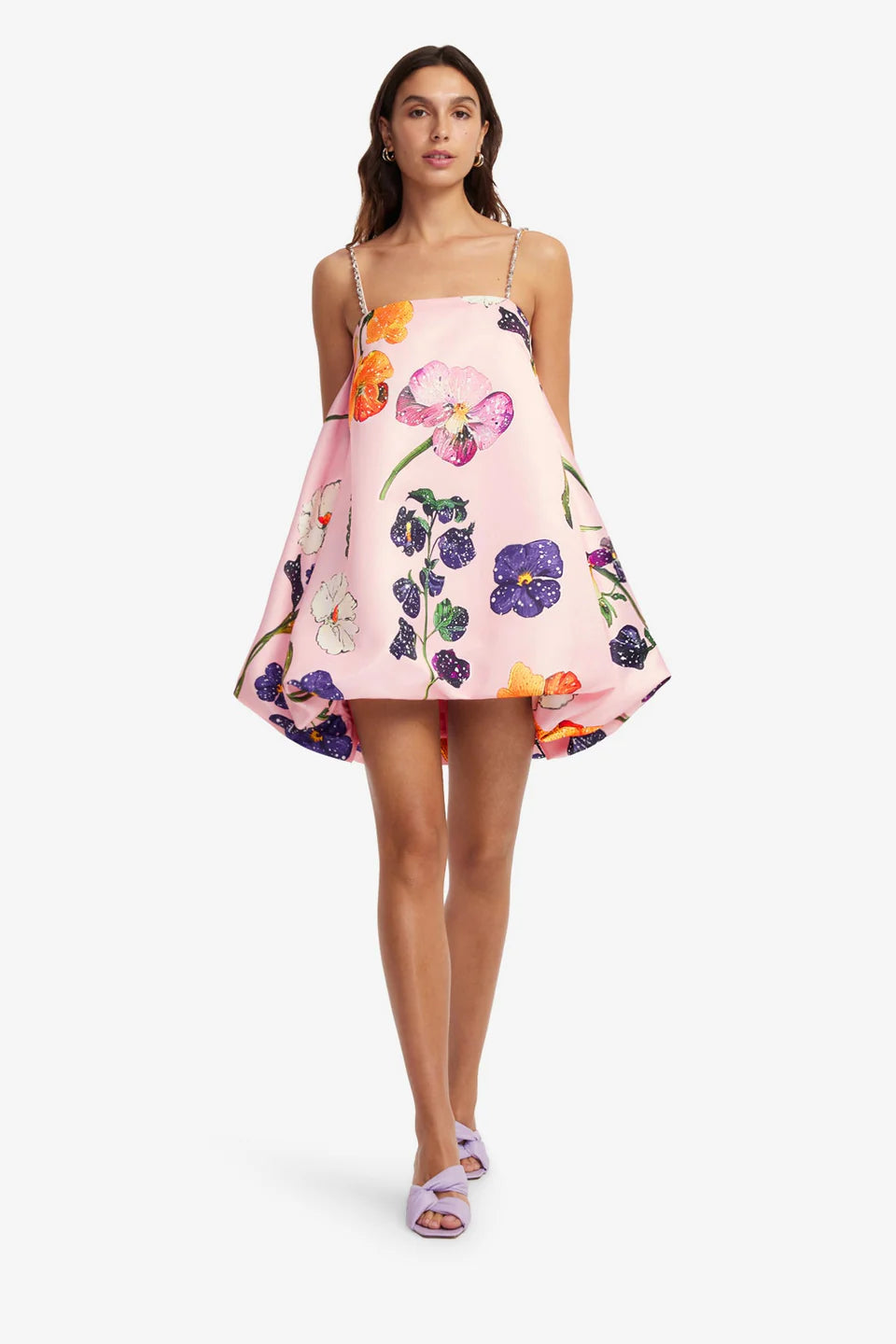Rosy Bloom Puff Mini Dress