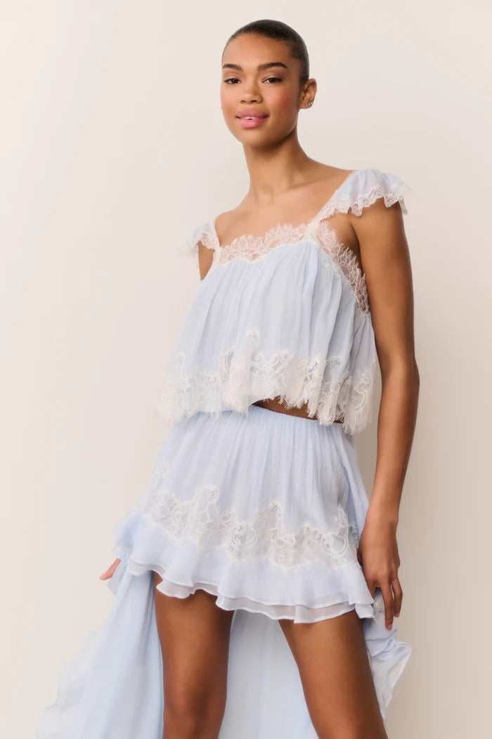 Sky Lace Ruffle Fairy Top