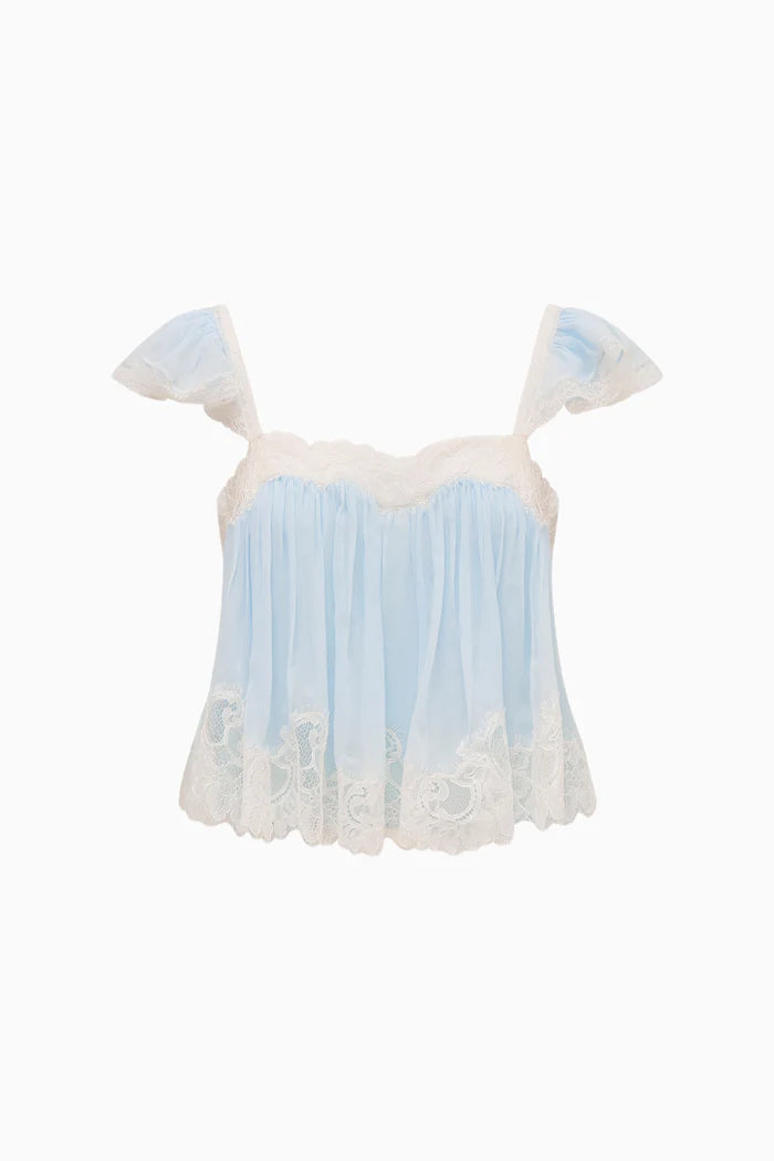 Sky Lace Ruffle Fairy Top