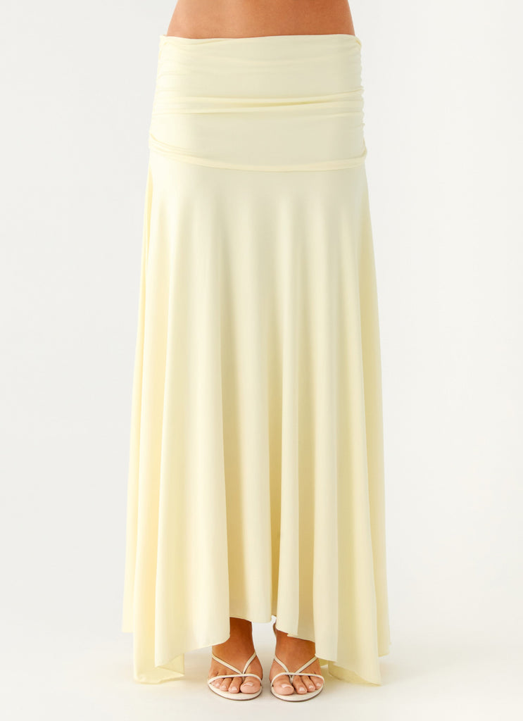 Liana Ruched Maxi Skirt - Yellow