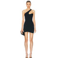 Noir Pulse One-Shoulder Mini Dress