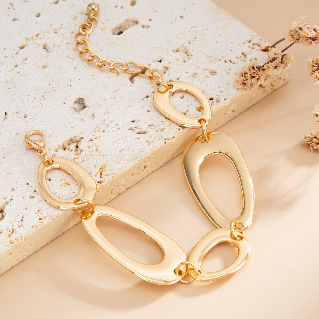 Gold O-Ring Hollow Chain Jewelry Set