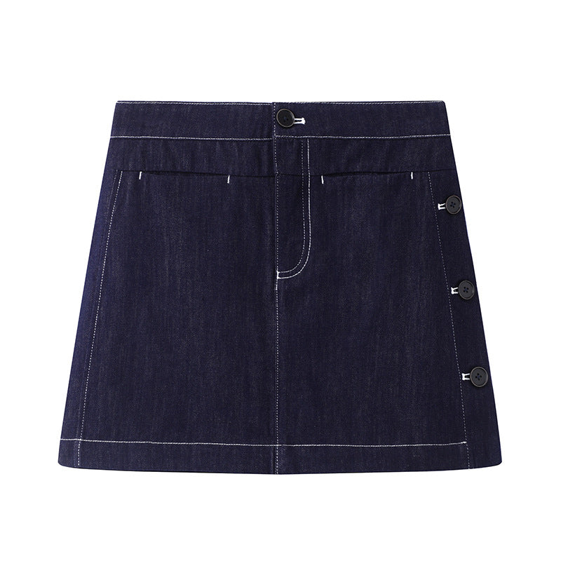 Midnight Edge Denim Mini Skirt